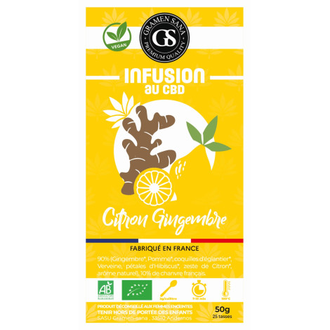 Infusion CBD Citron Gingembre Bio